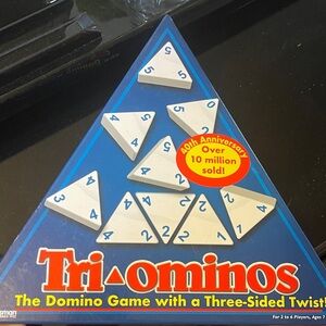 Pressman Blue and White Tri-Ominos Board Game